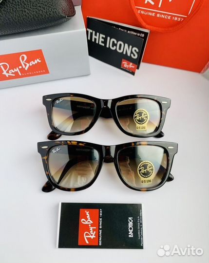 Очки ray ban wayfarer 54 коричневые
