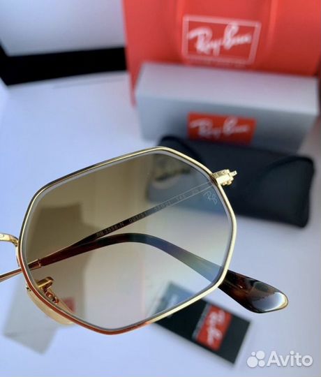 Очки ray ban octagonal коричневые