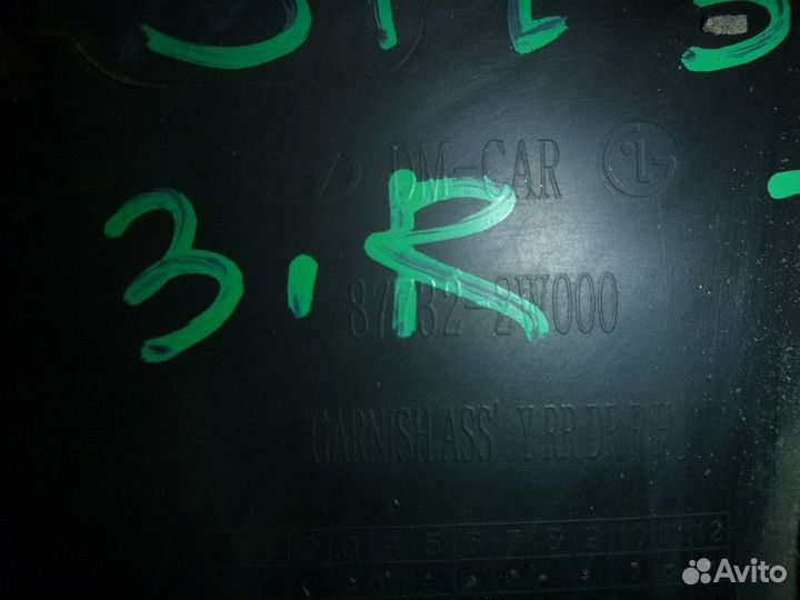 Накладка задней правой двери hyundai santa FE 2012