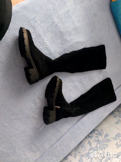 Ботфорты зимние замшевые 40