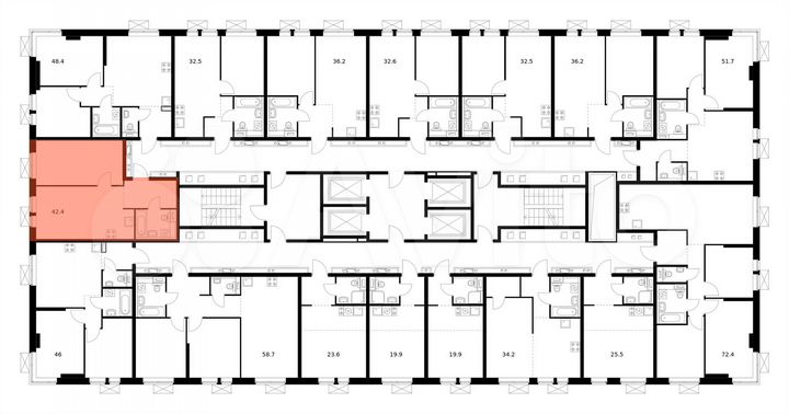 1-к. квартира, 42,4 м², 7/33 эт.