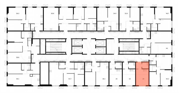 Квартира-студия, 20 м², 24/33 эт.