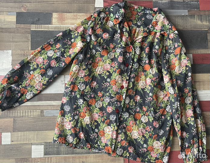 Блуза цветы винтаж 60-70-е гг