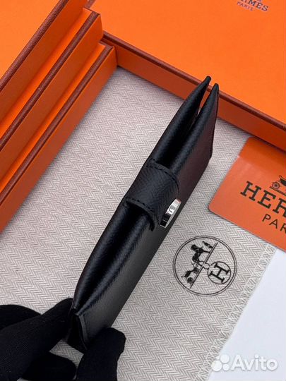 Кошелёк Hermes натуральная кожа чёрный