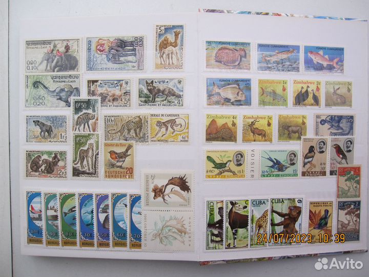 Марки чистые фауна