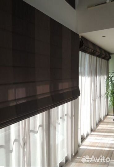 Одинарная римская штора + тюль