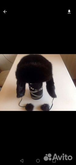 Шапка норковая мягкая 64см. На теплом подкладе