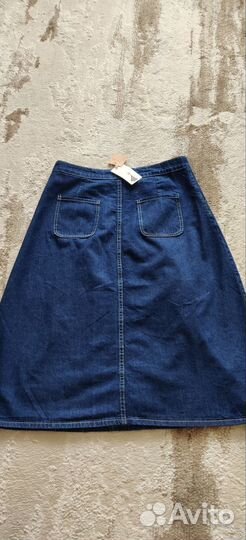 Джинсовая юбка миди