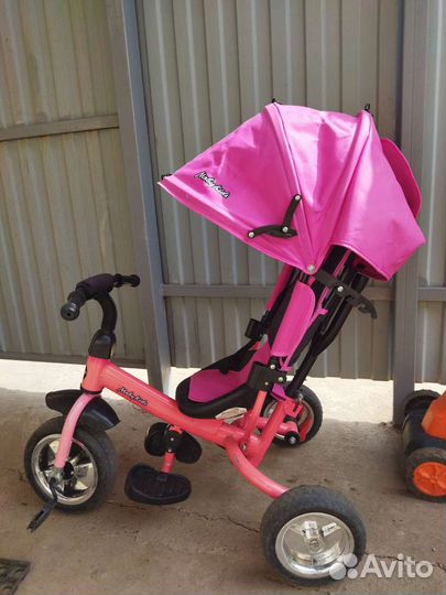 Детский трёхколёсный с ручкой велосипед