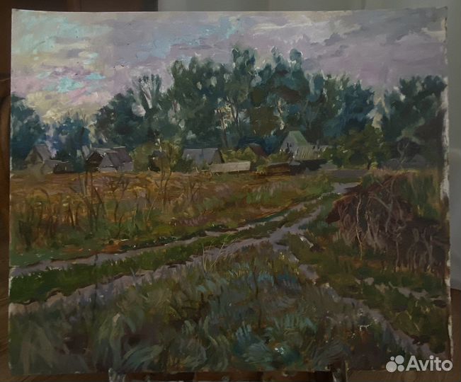 Картина на картоне без подрамника 