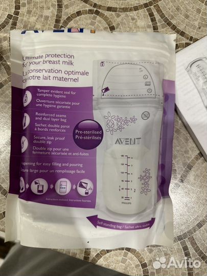 Пакет для хранения молока avent
