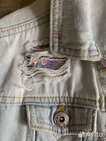 Джинсовая куртка для девочки 146