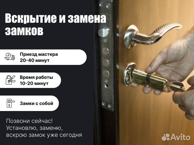 Замена замков / Вскрытие замков 24/7 Ремонт дверей