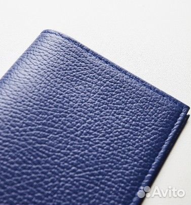 Обложка для паспорта кожа синий Россия