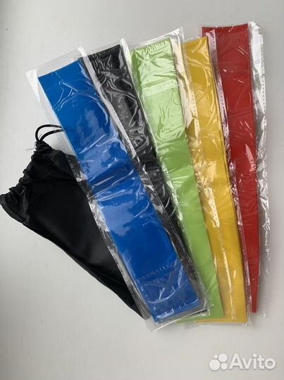 Новые фитнес резинки набор 5шт эспандеры