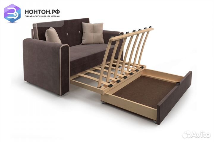 Диван выкатной Санта коричневый