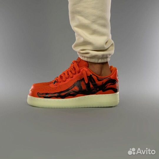 Кроссовки Nike Air Force 1 Skeleton Orange (41-45)