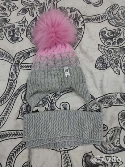 Комплект шапка, шарф