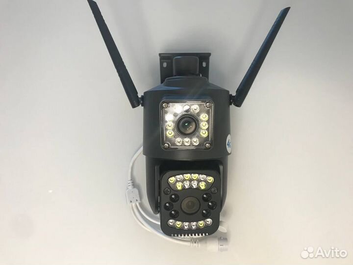 Камера видеонаблюдения 4G SIM Два объектива