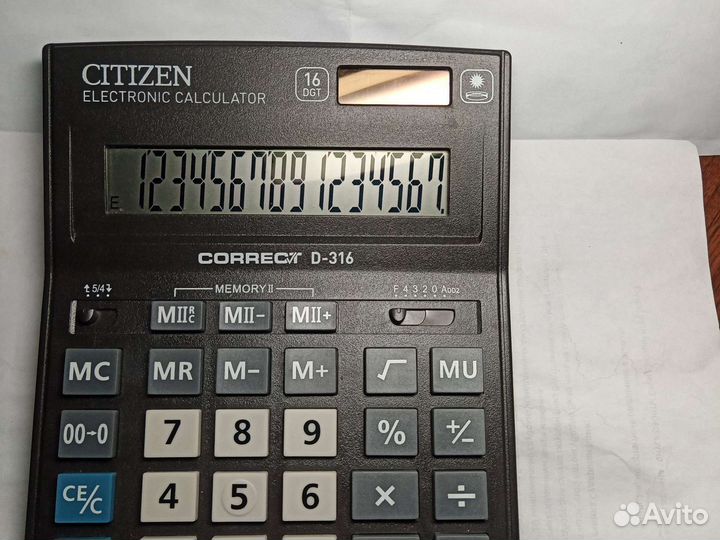 Калькулятор Citizen Correct D-314 16-разрядный