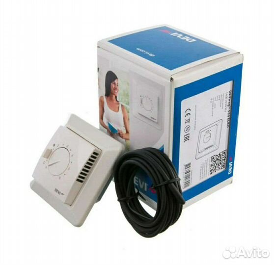 Терморегулятор Devireg 530 с датчиком пола, белый