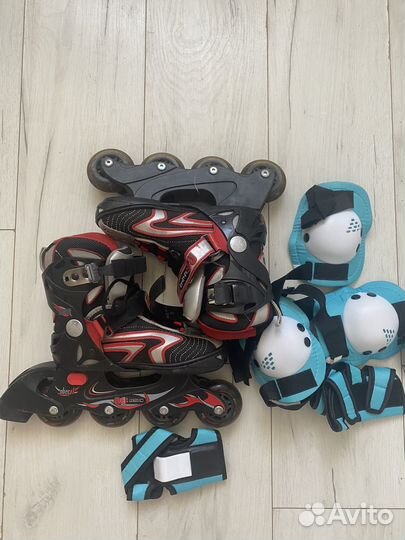 Роликовые коньки детские с защитой