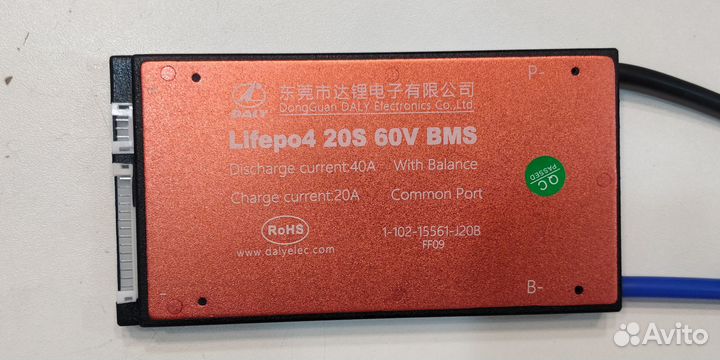 Плата контроля BMS lifepo4 20S 60V 40A DaLy