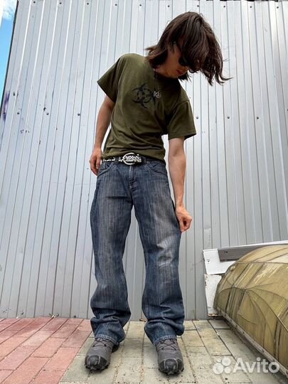 Pioneer washed up baggy fit jeans 2000s