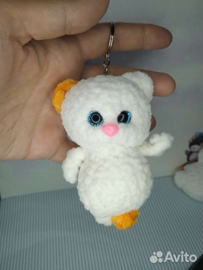 Котик басик Тедди зайка брелок вязаный подарок