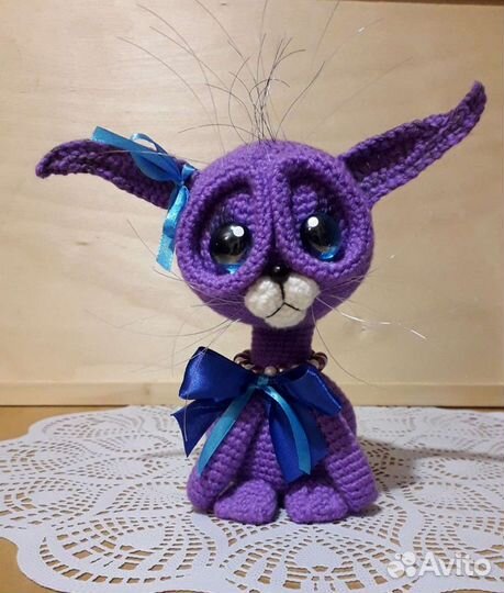 Игрушка сувенир амигуруми Котёнок