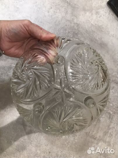 Ваза для фруктов на ножке хрустальная