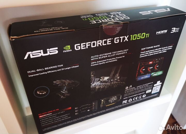 Видеокарта Asus GeForce GTX 1050 Ti 4gb новая