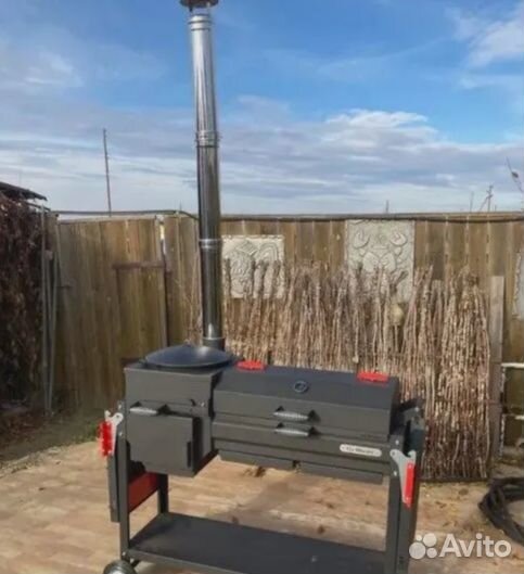 Мангал с печью под казан Grillver