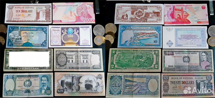 Иностранные купюры, банкноты, боны 41шт