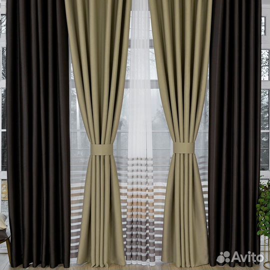 Шторы блэкаут Марсель дюна готовые и на заказ