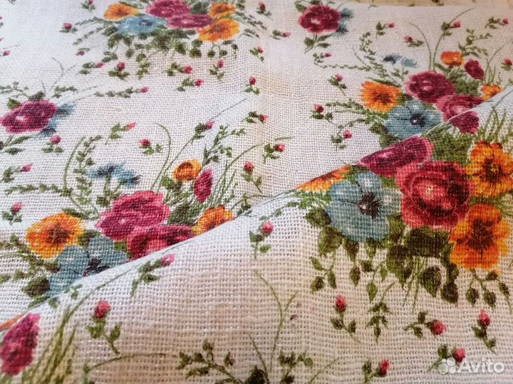 Ткань лён СССР для штор/интерьера новая