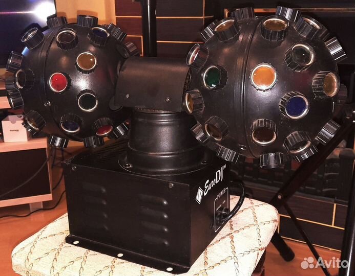 Светомузыка EuroDj Double Ball 84 Цветных луча Pro