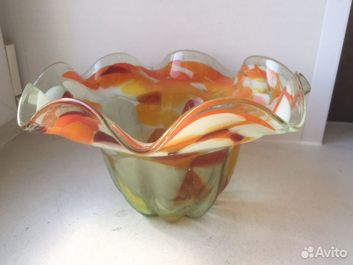 Ваза богемское стекло вазочка