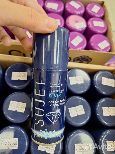 Лак для волос с блёстками