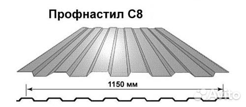 Профнастил / профлист С8 1,20м оцинкованный 2м-6м