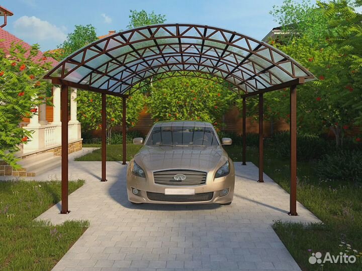 Односкатный навес для автомобиля