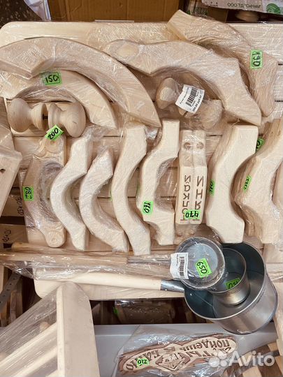 Ручки дверные деревянные для бани сауны липа