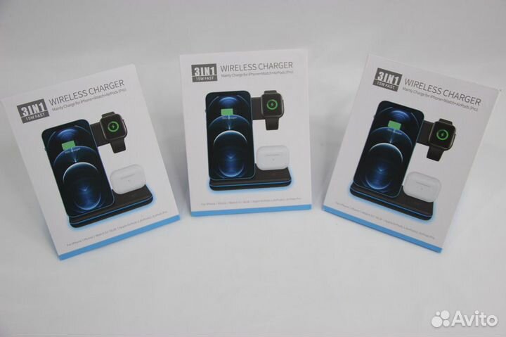 Беспроводная зарядка 3 в 1 Wireless charger
