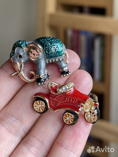 Брошка слоник и машинка