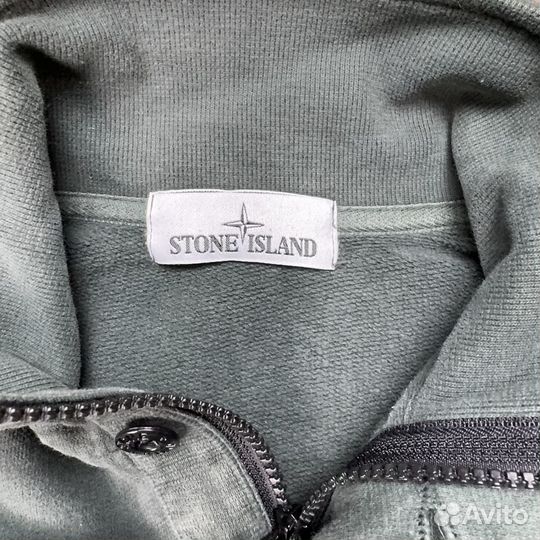 Stone Island Sweatshirt Double Button Zip Green