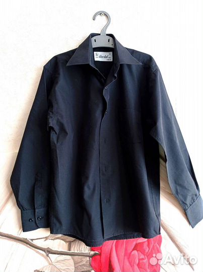 Рубашка для мальчика чёрная, на 11 лет