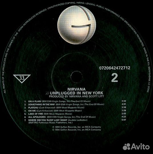 Виниловая пластинка Nirvana, MTV (Logo) Unplugged