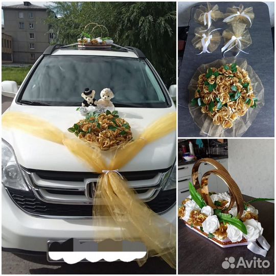 Свадебные украшения на машину