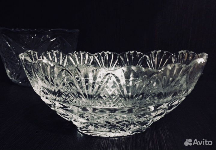 Красивый хрусталь. Салатники/Конфетница/Пепельница