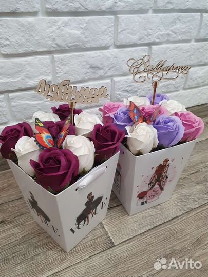 Букет из мыльных роз